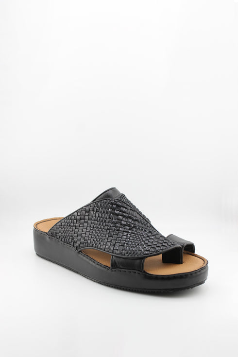DFC Relax Men Woven Leather Slip-On Sandals